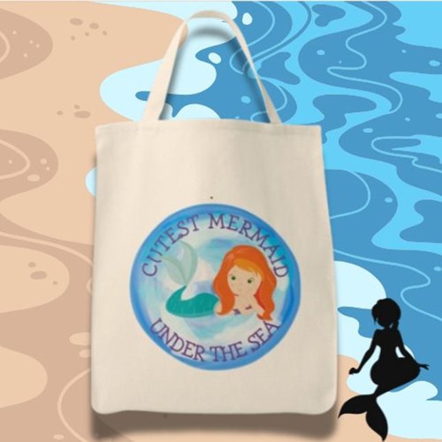 Cutest Mermaid   Tote Bag (Make Her Birthday Magical with Mermaid Tote Bags!)
