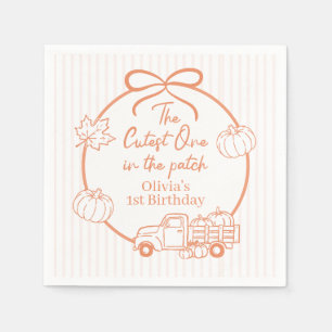 Cutest One in the Pumpkin Patch 1st Birthday Napkin