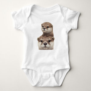 Cutest Otters - adorable animal Baby Bodysuit