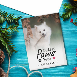 Cutest Paws Ever Modern Pet Dog Mum Photo Keepsake Magnet