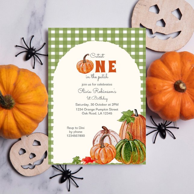 Cutest Pumpkin in the Patch 1st Birthday  Invitation (Creator Uploaded)