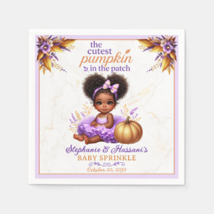 Cutest Pumpkin in the Patch Afro Baby Girl Shower Napkin