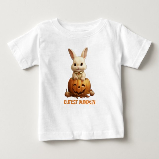Cutest Pumpkin In The Patch | Cute Baby Bunny T-Shirt (Front)