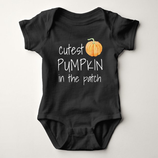 Cutest Pumpkin in the Patch Halloween Baby Bodysuit (Front)