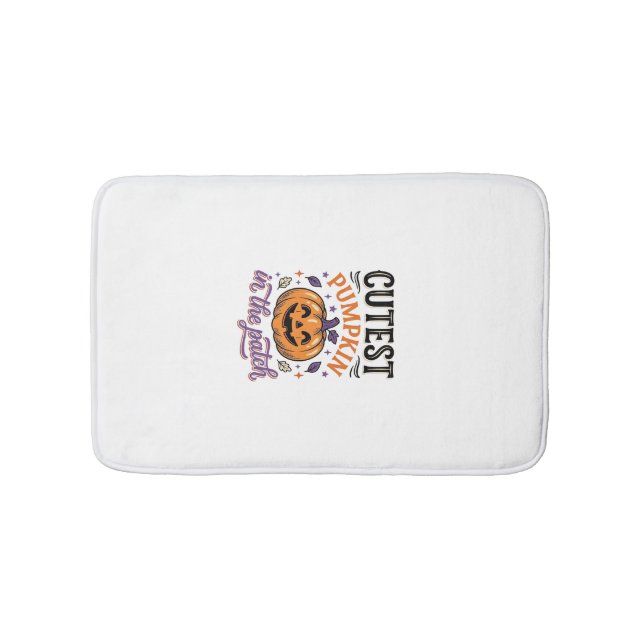 Cutest Pumpkin In The Patch Halloween Shirt Design Bath Mat (Front)