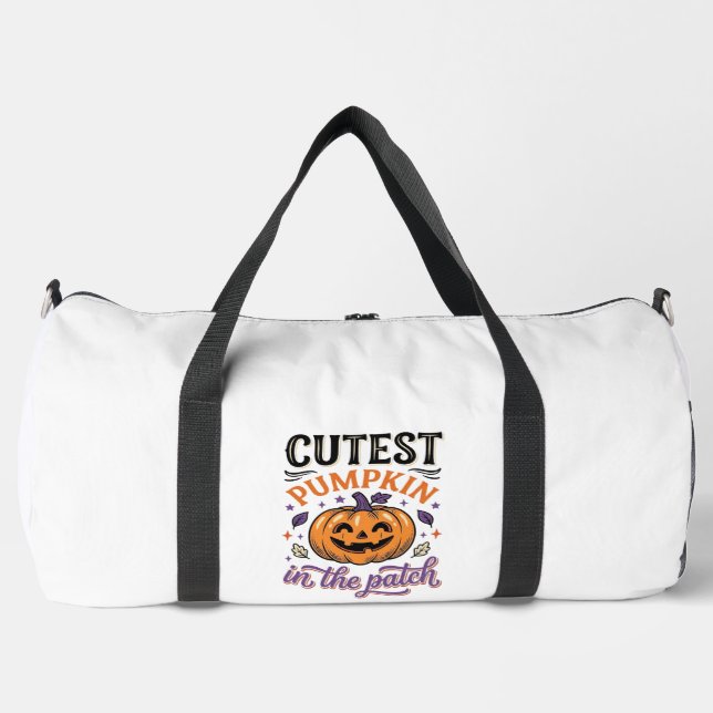 Cutest Pumpkin In The Patch Halloween Shirt Design Duffle Bag (Front)