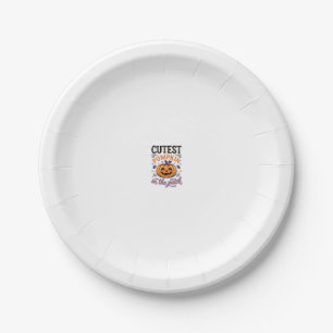 Cutest Pumpkin In The Patch Halloween Shirt Design Paper Plate