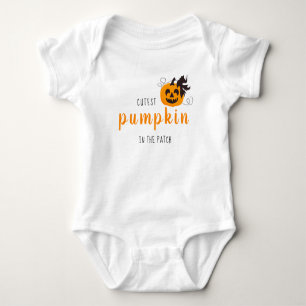 Cutest Pumpkin In The Patch Jack O Lantern Orange Baby Bodysuit