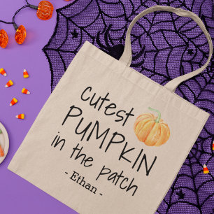 Cutest Pumpkin in the Patch   Personalised Kids Tote Bag