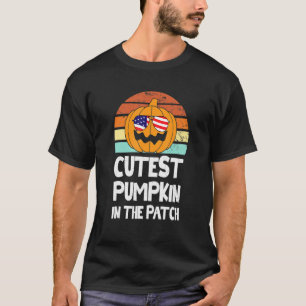 Cutest Pumpkin In The Patch Sunglasses Usa Flag Ha T-Shirt