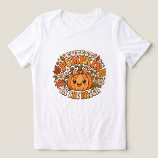 Cutest Pumpkin in the Patch Women Fall T-Shirt Tri-Blend Shirt
