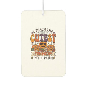 Cutest Pumpkins Halloween Teacher Glasses Books_1 Car Air Freshener