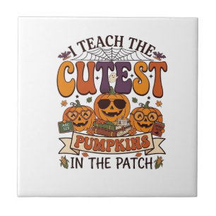Cutest Pumpkins Halloween Teacher Glasses Books_1 Tile