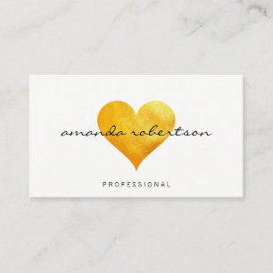 Cutesy Gold Heart Business Card
