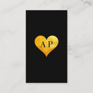 Cutesy Gold Heart Business Card