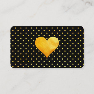 Cutesy Gold Heart Polka Dot Pattern referral Card