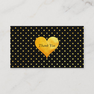 Cutesy Gold Heart Polka Dot Thank You / Referral