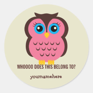 Cutesy Owl THIS BELONGS TO Stickers