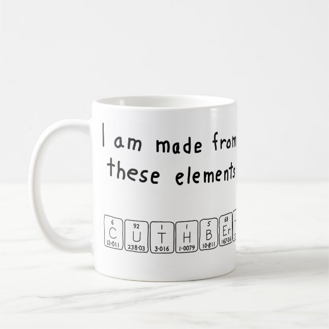 Cuthbert periodic table name mug (Left)