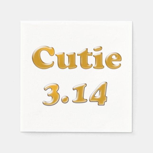 Cutie 3.14 Pi Day Napkin (Front)