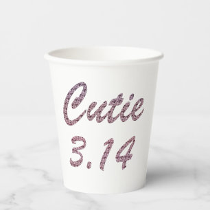 Cutie 3.14 Pi Day Pink Paper Cups