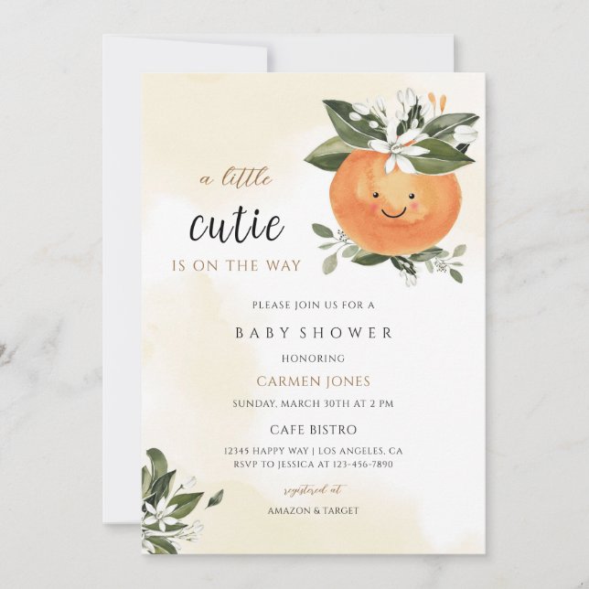 Cutie Baby Shower Invitation (Front)