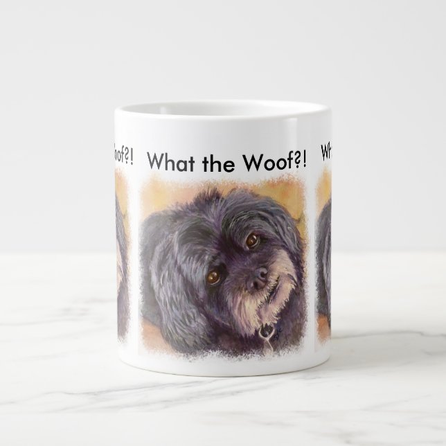 CUTIE BLACK COCK-A-POO MIX LARGE COFFEE MUG (Front)