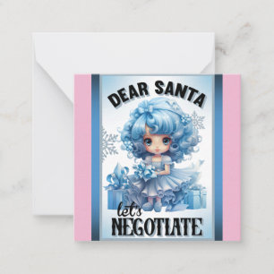 Cutie Blue Dear Santa Christmas Card
