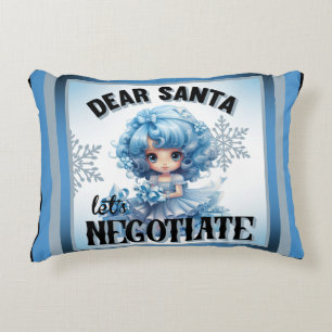 Cutie Blue Dear Santa Christmas Pillow