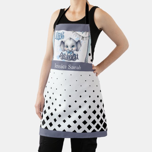Cutie Blue Elephant - Little Peanut Apron (Insitu)