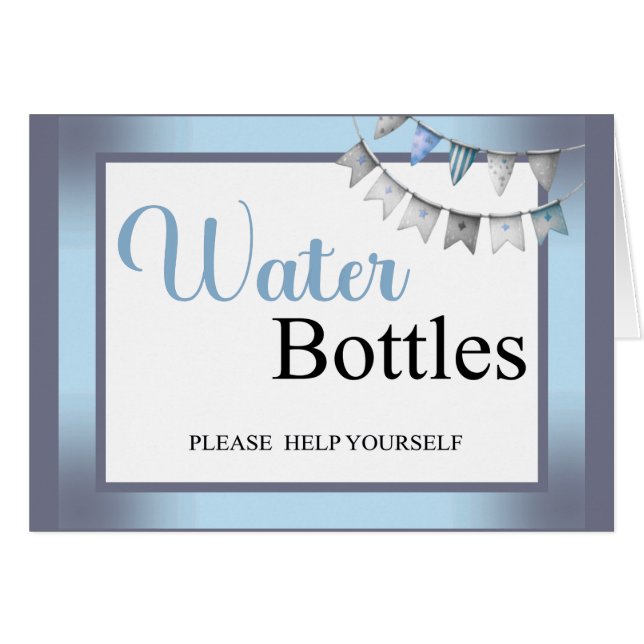 Cutie Blue Elephant - Little Peanut Water Bottles  (Front Horizontal)