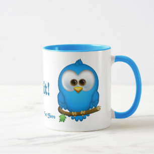 Cutie Blue Tweet Bird Personalised Mug