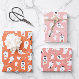 Cutie Boo Halloween Wrapping Paper Sheet