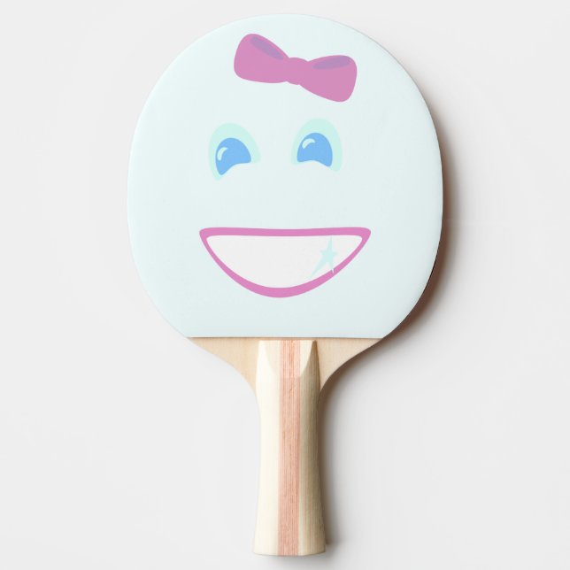 Cutie Bow Face Ping Pong Paddle (Front)