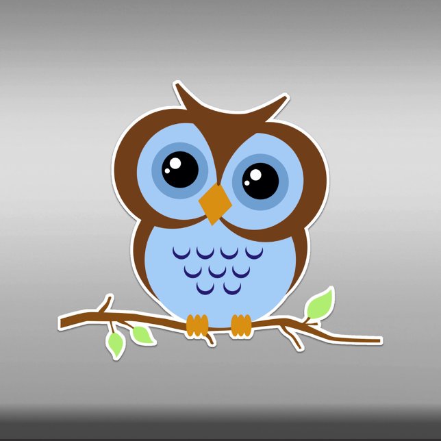 Cutie Cartoon Blue Owl Vinyl Sticker (Creator Uploaded)