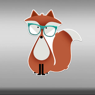 Cutie Cartoon Hipster Fox Vinyl Sticker