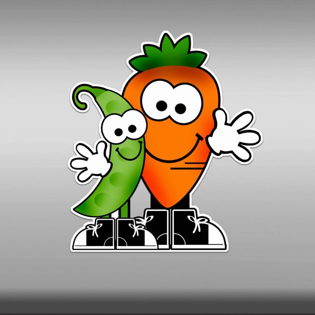 Cutie Cartoon Peas and Carrots Vinyl Sticker (Creator Uploaded)