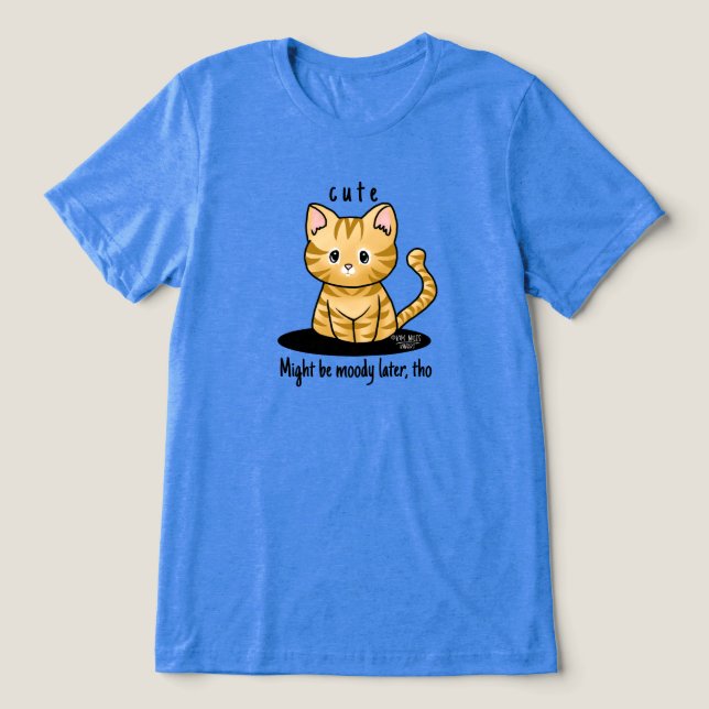 Cutie Cat Tabby Tri-Blend Shirt (Design Front)