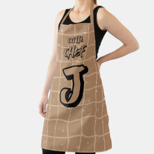 Cutie Chef Brown Gingham Apron