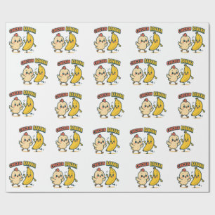 CUTIE CHICKEN BANANA!  WRAPPING PAPER