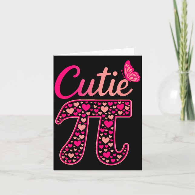 Cutie day funny symbol 314 math teacher day lover  card (Front)