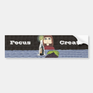 Cutie does Focus and Create Candle Work Bumper Sticker