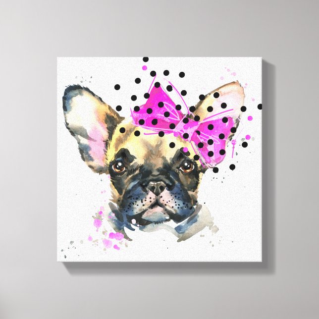 Cutie French Bull Dog Canvas Print (Front)