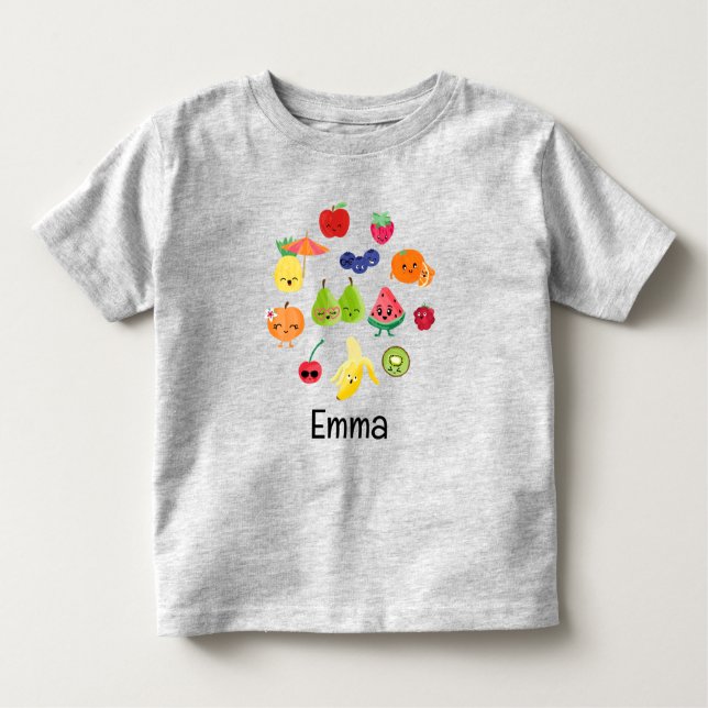 Cutie Fruit Adorable Fruit Kids Personalised Toddler T-Shirt (Front)