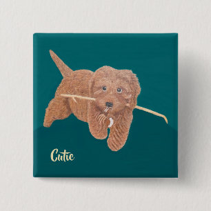 Cutie Golden Doodle Square 15 Cm Square Badge