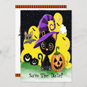 Cutie Kitty FUN Halloween Party Invitation