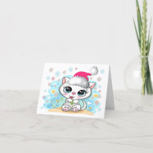 Cutie Kitty Meowy Christmas Card