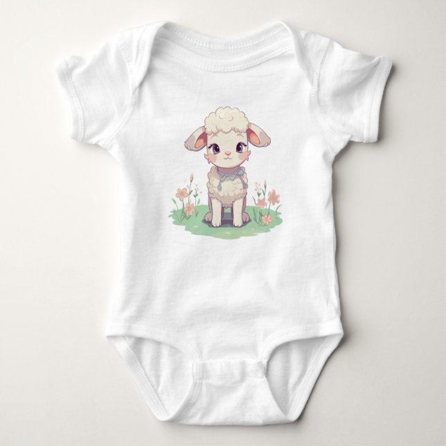 Cutie Lamb Baby Bodysuit (Front)