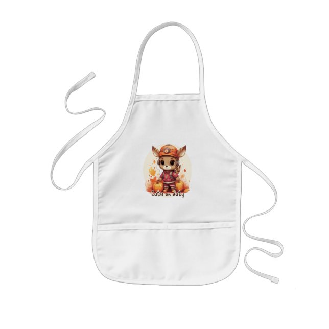 Cutie on duty kids apron (Front)