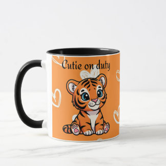 Cutie on Duty Pillow | Cute Baby Tiger Design Mug